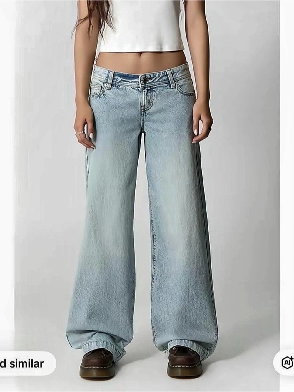 Pacsun Women's Low Rise Baggy Jeans Light Blue Wash